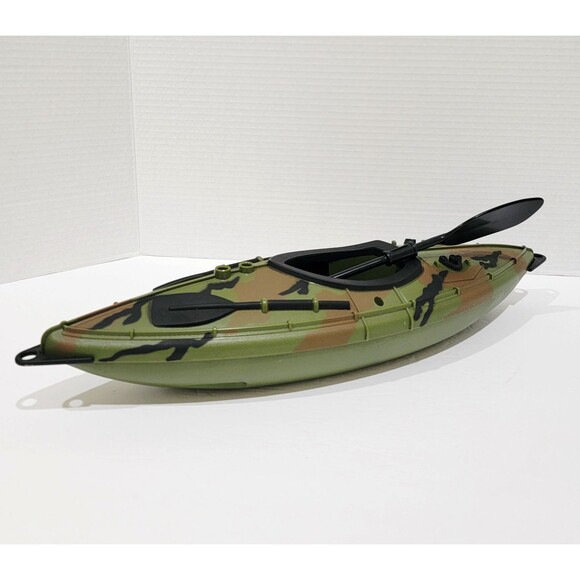 Hasbro 1996 GI Joe Dugout 19" Green Camo Canoe w/ Paddle for 12" Action Figure - Picture 2 of 12